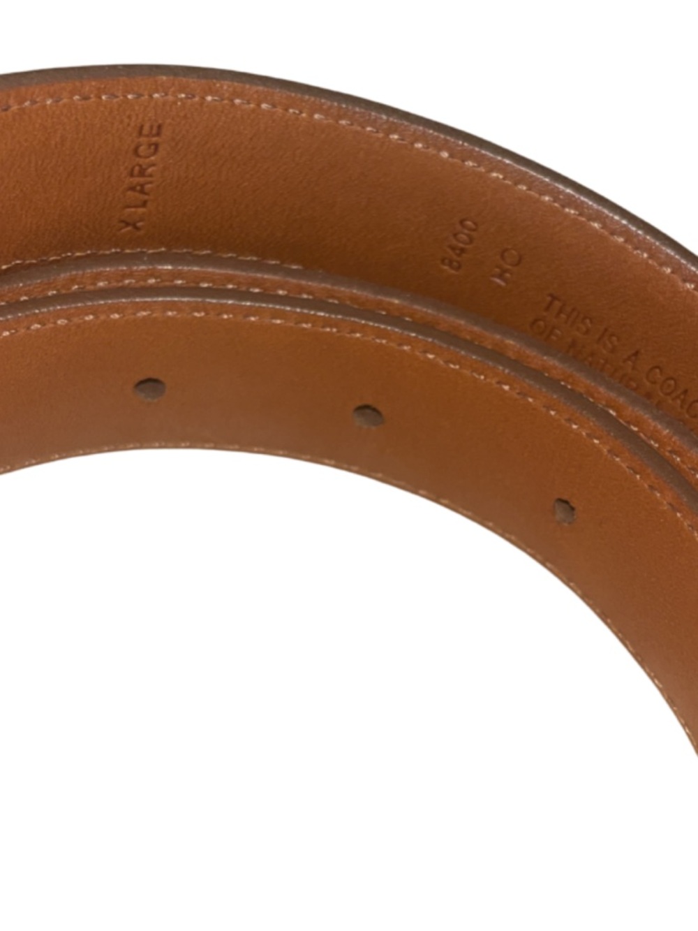 Vtg. Coach British Tan Leather Men's Belt #8400 Brass Buckle, Costa Rica Leather - Picture 3 of 6